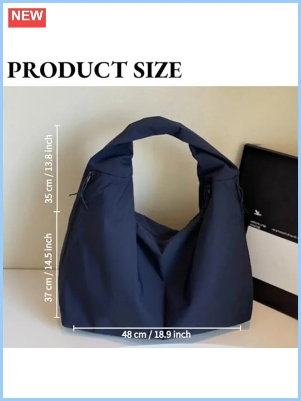 Large Nylon Slouchy Hobo Bag with Multiple Pockets for Travel Work
